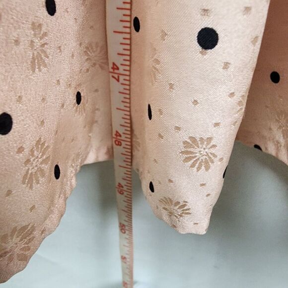 Sezane Women's Midi Dress Tie Waist Long Sleeve Cuffed Silk Polka Size 40 - Picture 6 of 6